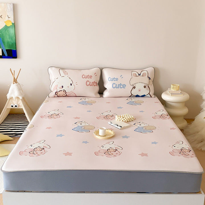 Kids Mattress Protector Topper with Non-Slip Bottom and Cute Bear Print
