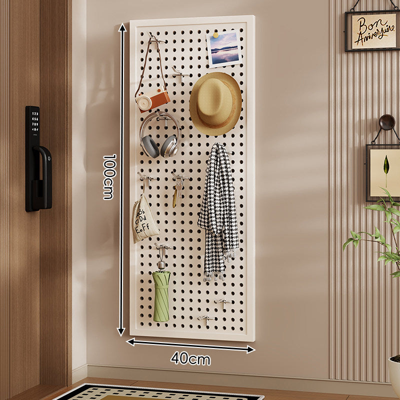 Wall-Mounted Perforated Pegboard Organizer Panel Large Square with Modular Hooks and Accessories