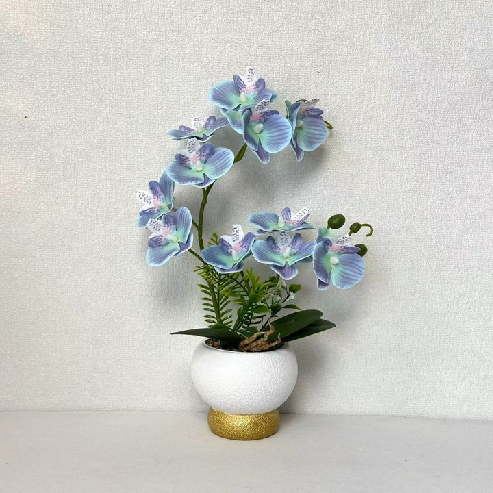 Artificial Orchid Arrangement for Tabletop Home Decor Display