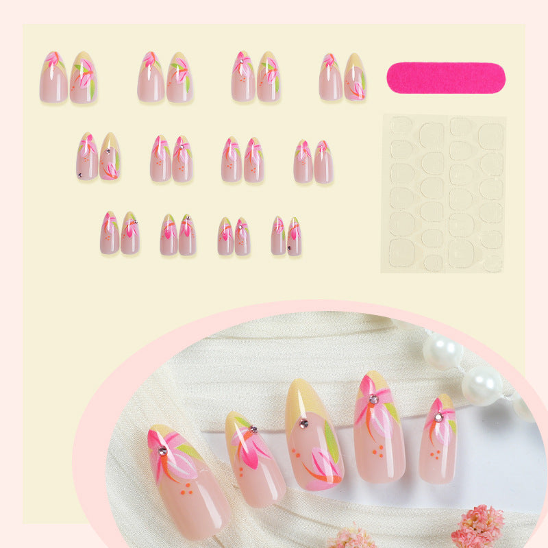 Floral-Themed Press-On Nail Art Kalsten
