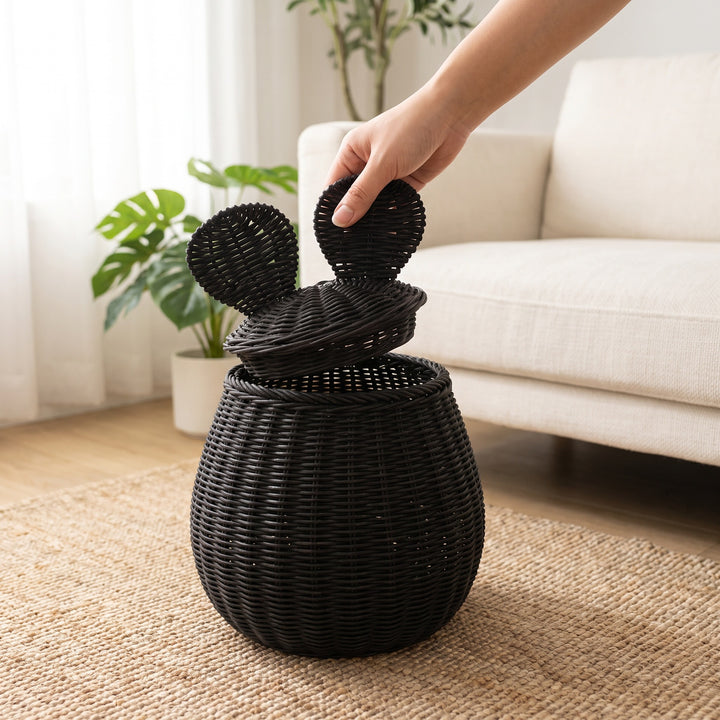 Decorative Woven Storage Basket with Lid Kalsten