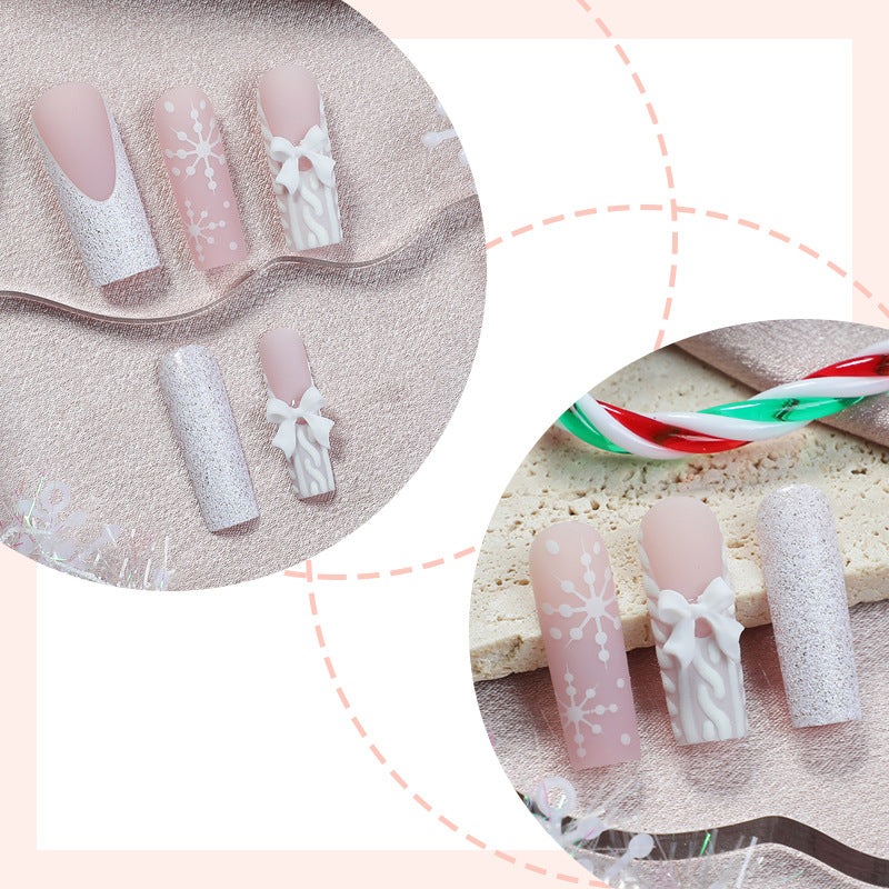 Decorative Press-On Nail Set with Elegant Designs kalsten