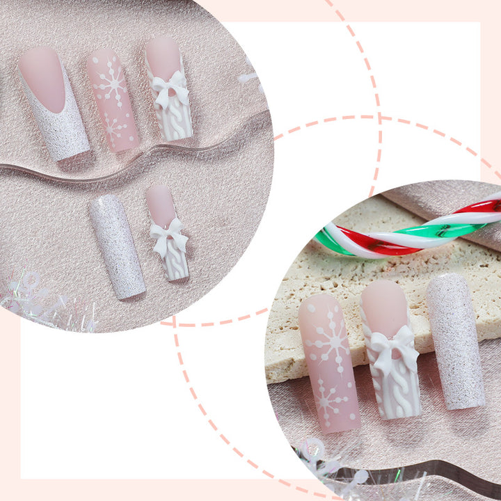 Decorative Press-On Nail Set with Elegant Designs kalsten