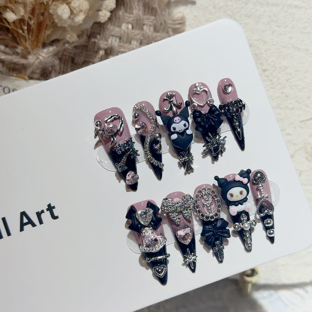 Whimsical Character-Themed Decorative Press-On Nail Set