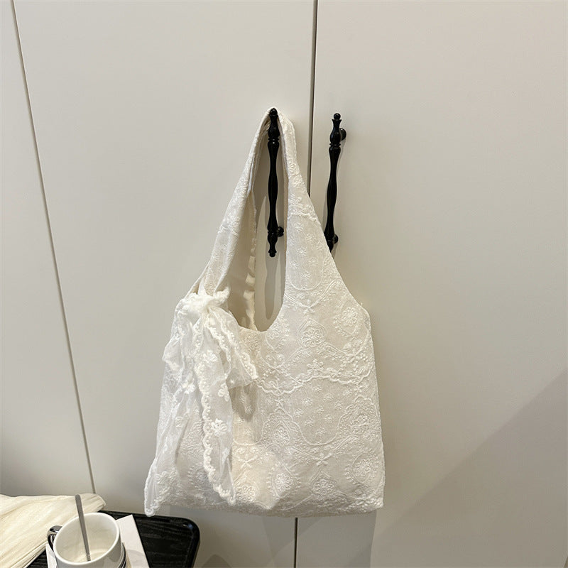 Elegant Lace-Trimmed Shoulder Bag Kalsten