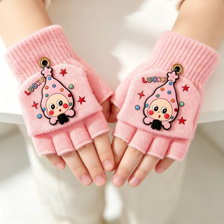 Playful Cartoon Fingerless Gloves Kalsten