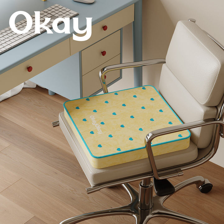 Round Plush Floor Cushion Pouf with Polka Dot Texture and Playful Have Fun Patch