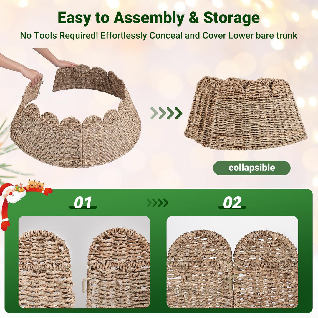 Handwoven Decorative Christmas Tree Skirt Kalsten