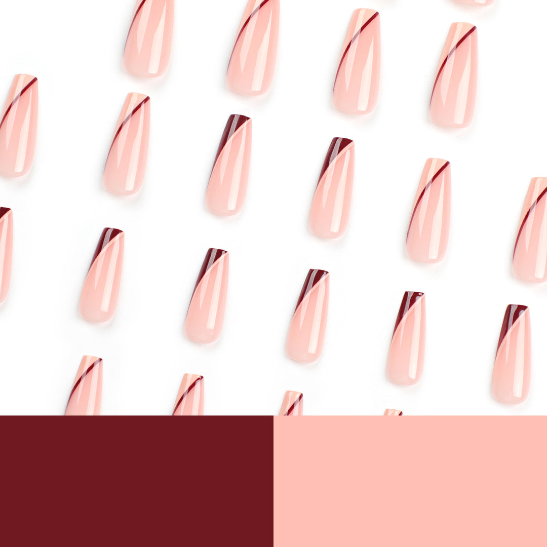Artful stiletto nails with elegant gradient and geometric accents Kalsten