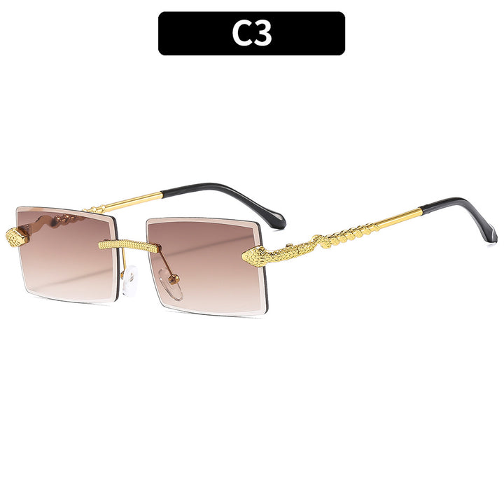 Statement Snake-Detail Square Sunglasses