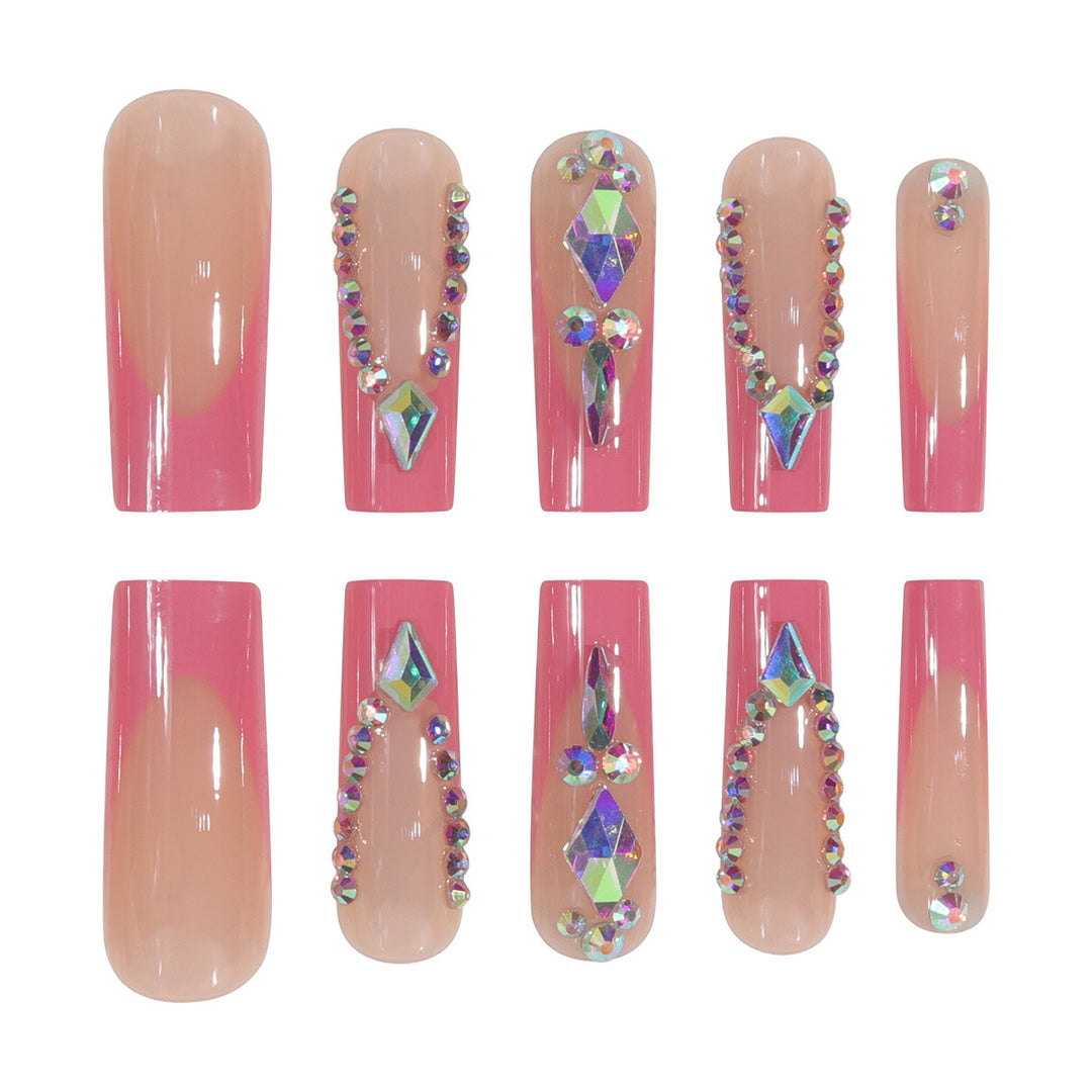 Luxury Press-On Nail Extensions with Crystal Accents Kalsten