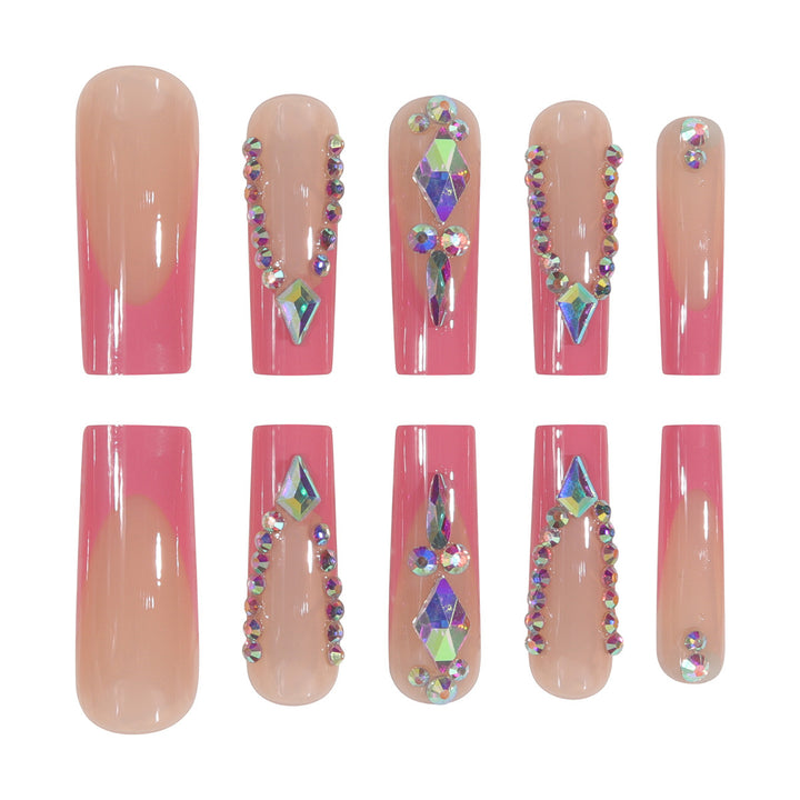 Luxury Press-On Nail Extensions with Crystal Accents Kalsten