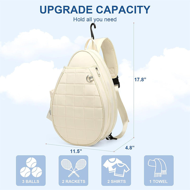 Sporty racket bag with integrated bottle and compartments Kalsten