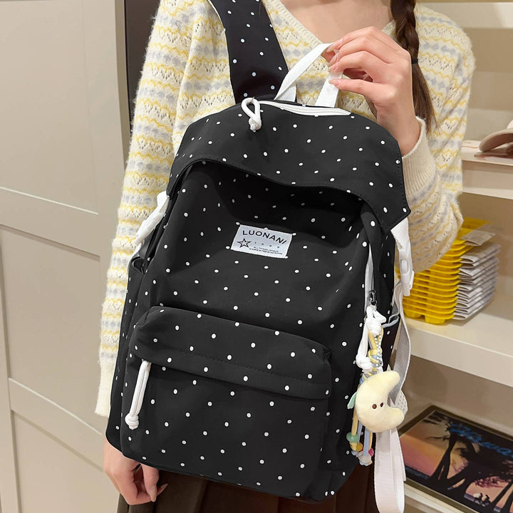 Polka-Dotted Canvas Backpack Kalsten