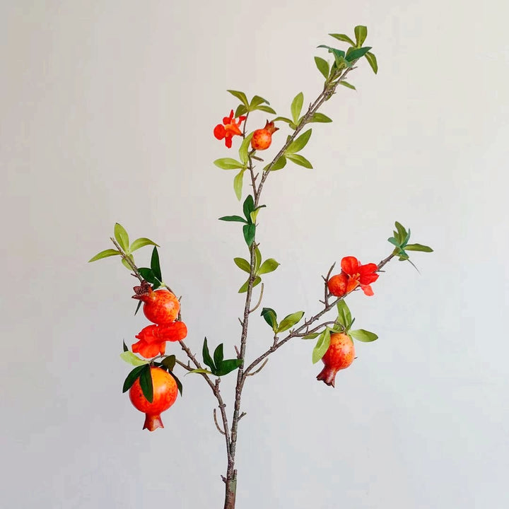Decorative Pomegranate and Floral Stem