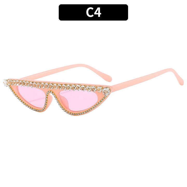 Stylish Rhinestone-Embellished Cat-Eye Sunglasses