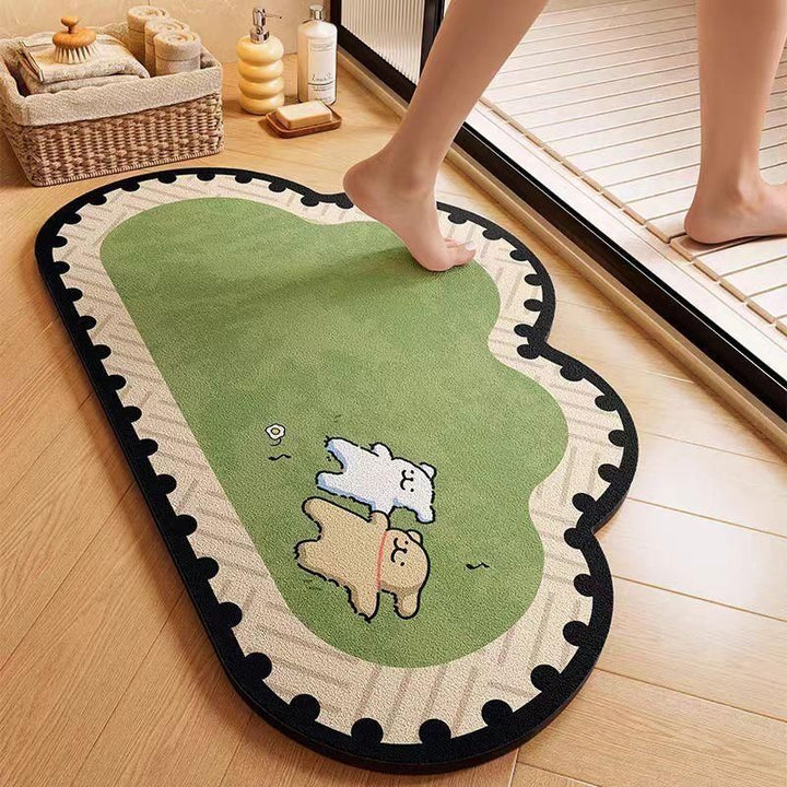 Cute Animal-Themed Plush Bath Mat