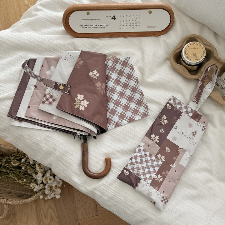 Women's Folding Umbrella with Exclusive Patchwork Design Kalsten