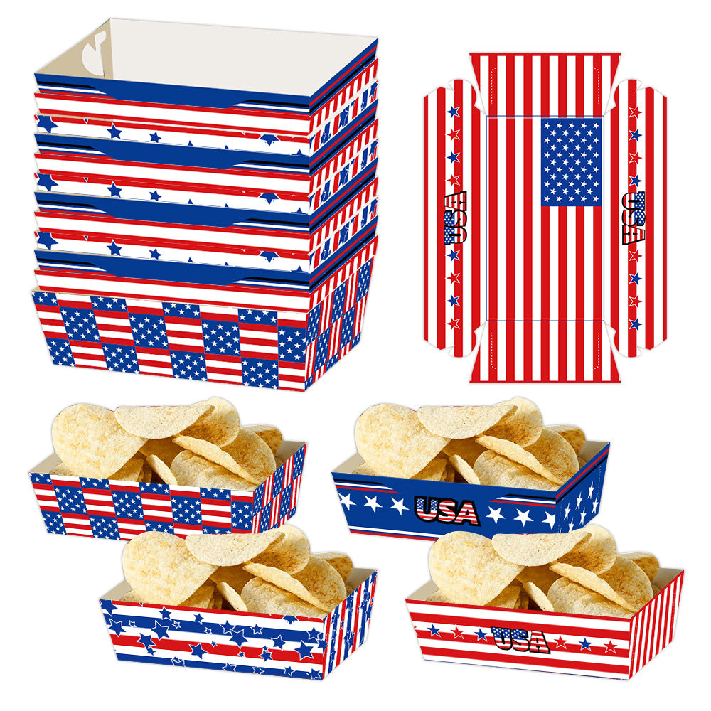 Unisex nan decorative gift boxes made of sturdy cardboard with foldable plug bottom and Americana star-and-stripes pattern Kalsten