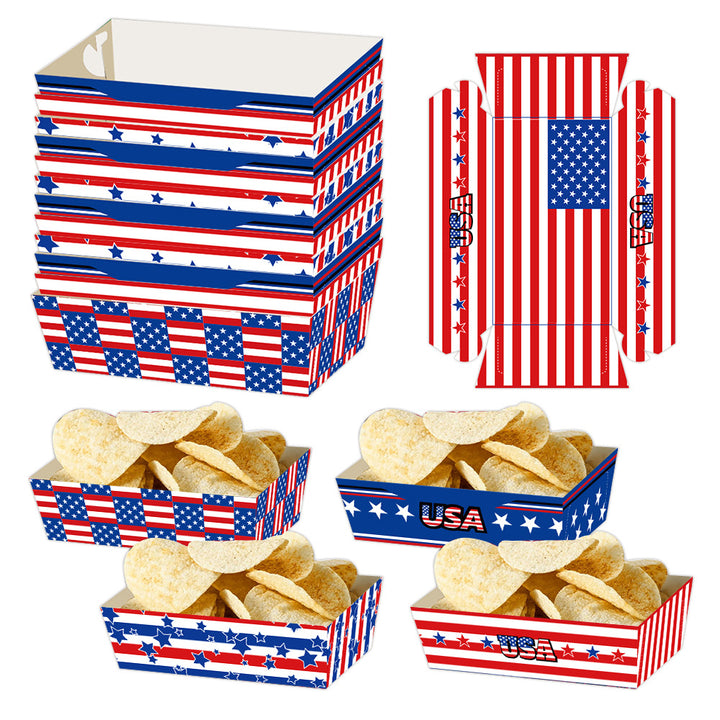 Unisex nan decorative gift boxes made of sturdy cardboard with foldable plug bottom and Americana star-and-stripes pattern Kalsten