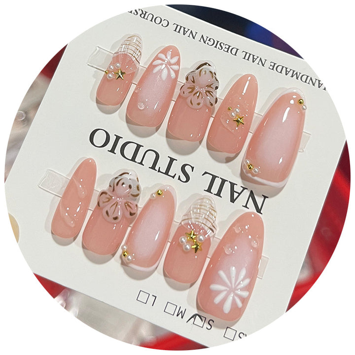 Handcrafted Floral Pattern Press-On Nails Kalsten