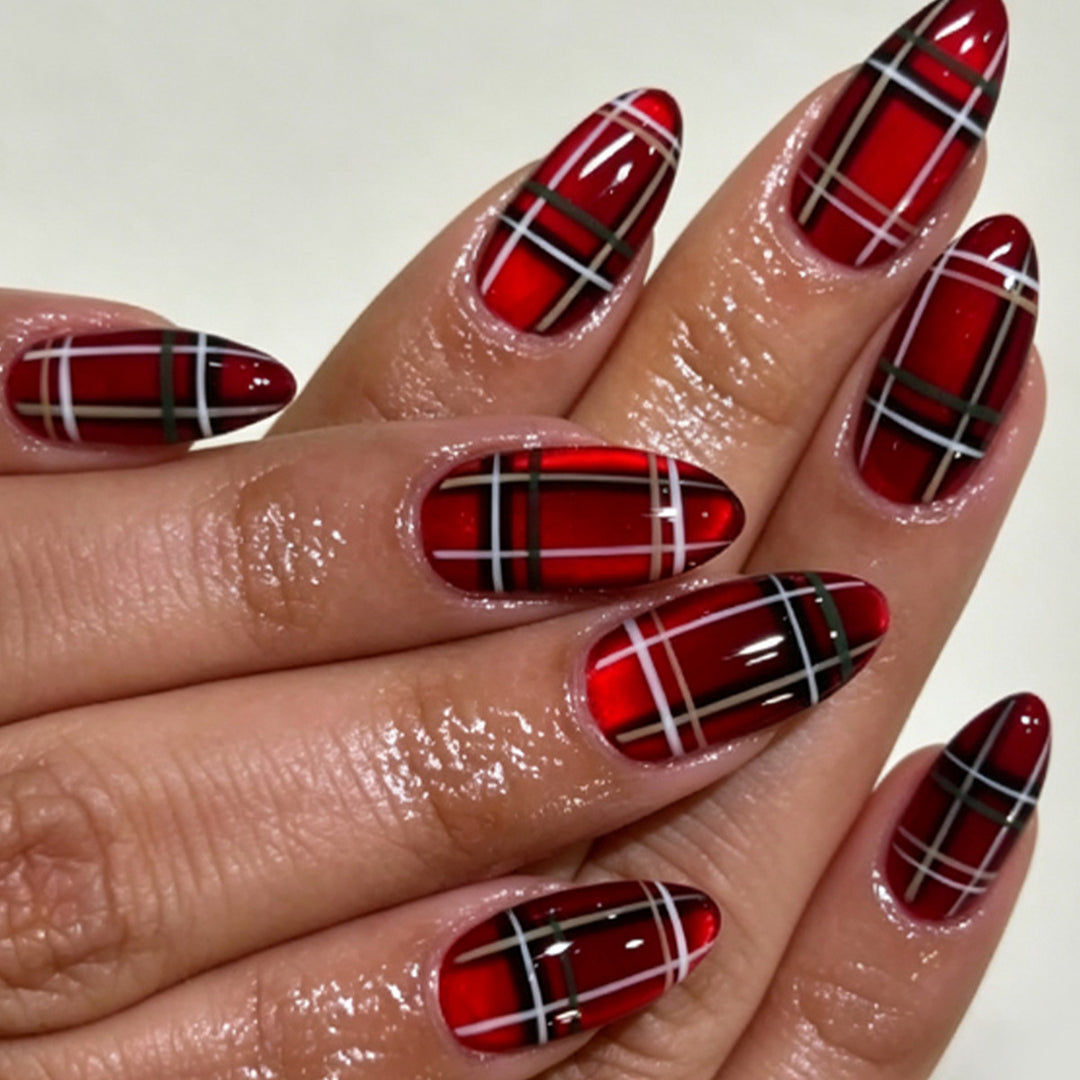 Trendy Plaid Nail Art Extensions Kalsten