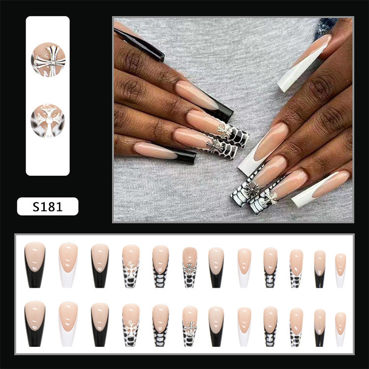 Artificial nail set with elegant 3D decorations and creative designs Kalsten
