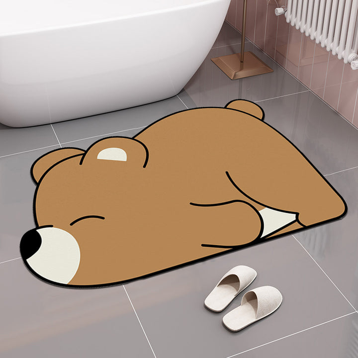 Cute Dog-Themed Bath Mat