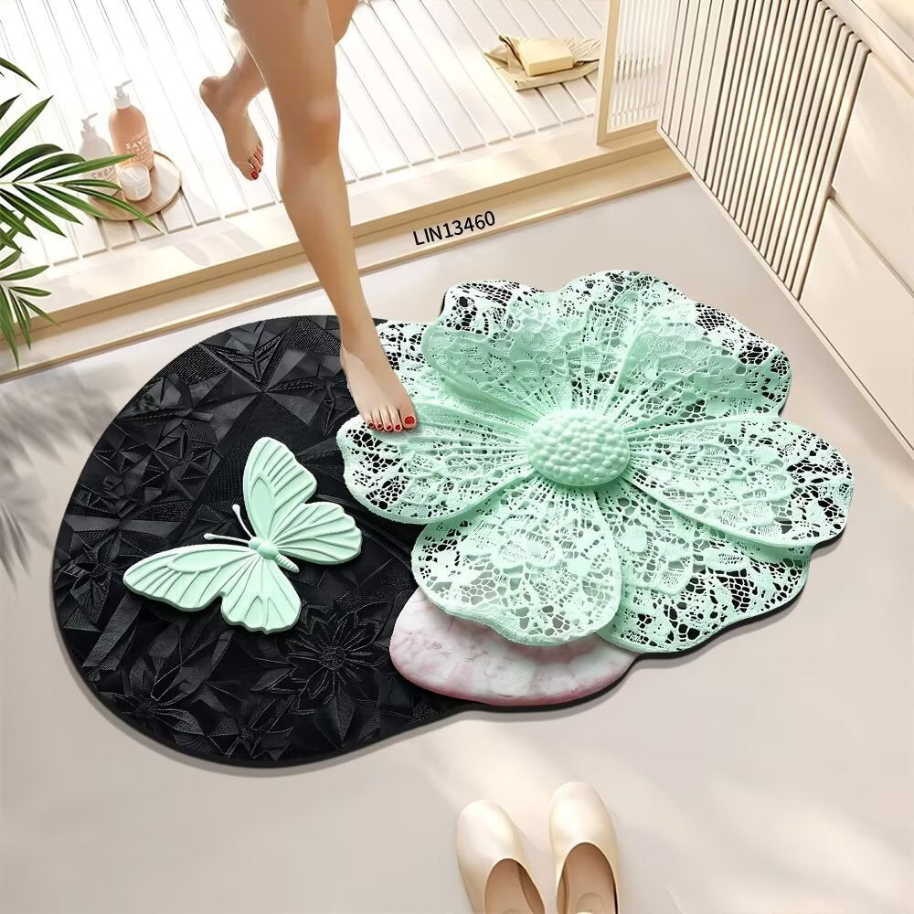 Decorative Floral Bath Mat