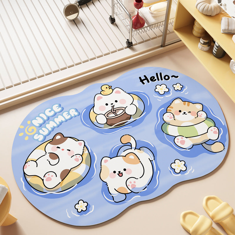 Playful Cartoon Animal Area Mat Kalsten