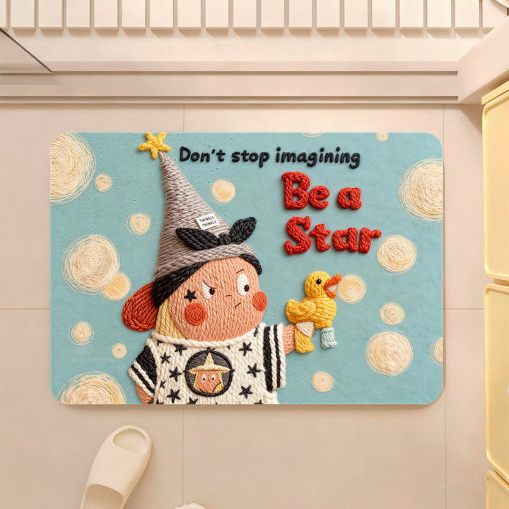 Cute Cartoon-Themed Plush Area Mat