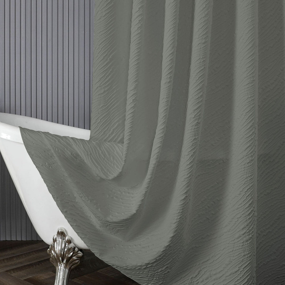 Textured Leaf Pattern Shower Curtain Kalsten