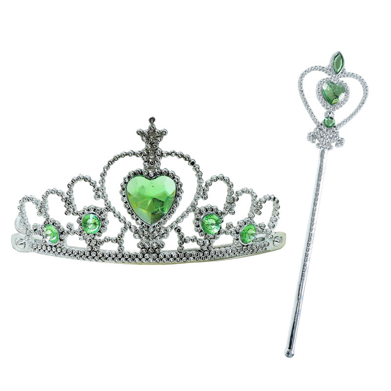 Elegant Crystal Tiara and Scepter Set