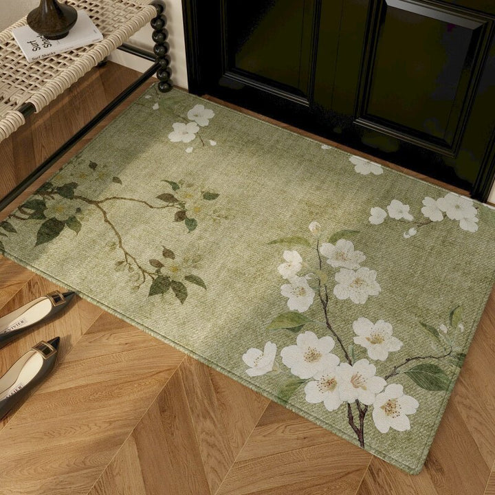 Elegant Floral Design Entrance Mat