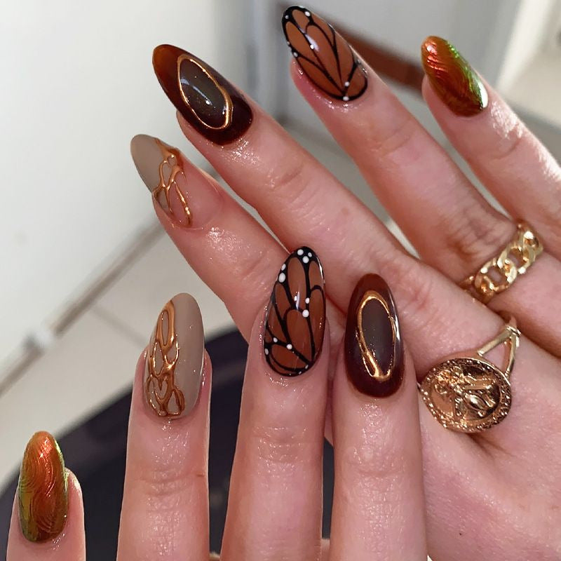 Creative nail design with artistic decorations Kalsten