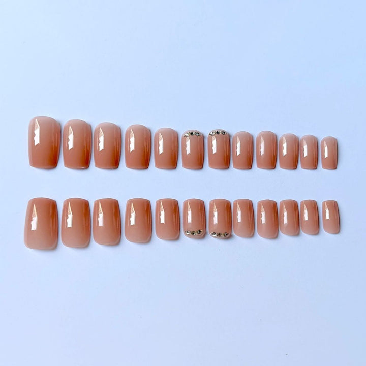 Elegant Acrylic Nail Art Kit with Rhinestone Accents