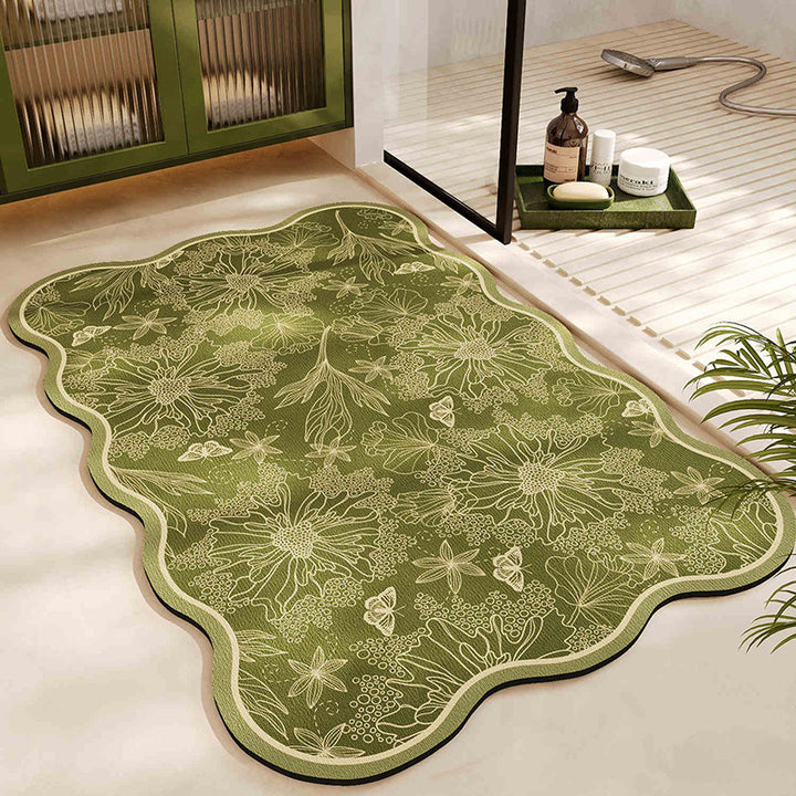 Floral Pattern Bath Mat Kalsten
