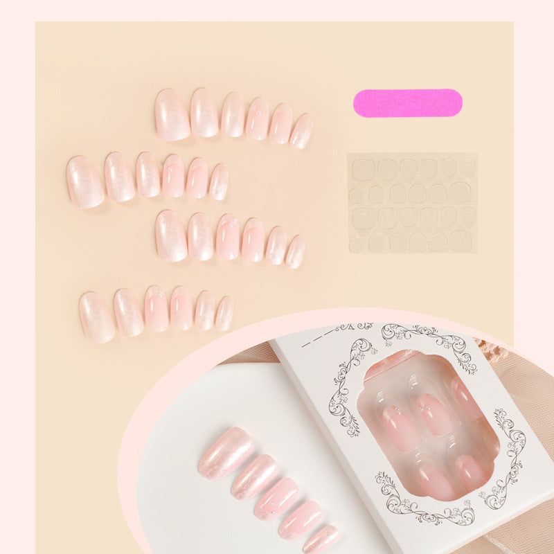 Artificial nail set with shimmering pearl and glittering accents Kalsten