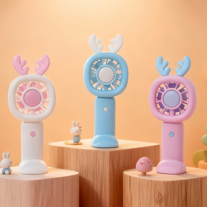 Women's Portable Fan with Cute Antlers Design Kalsten