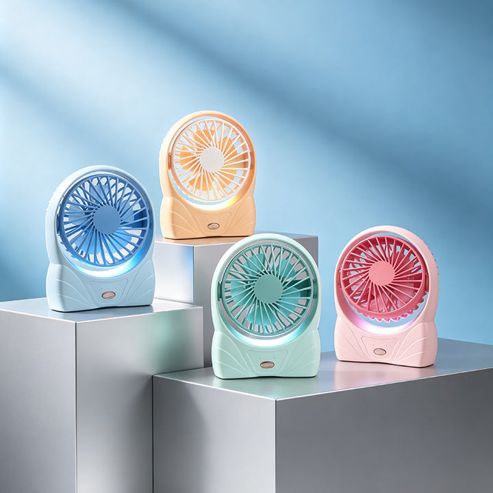 Portable USB Table Fan with LED Lighting and Flexible Tilt Angle Kalsten