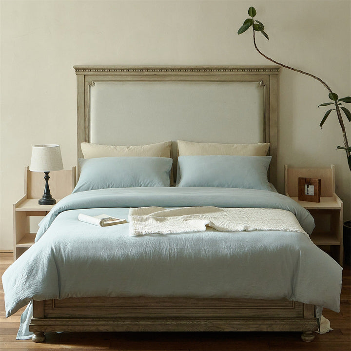 Breathable bedding set made of organic cotton with stonewash look