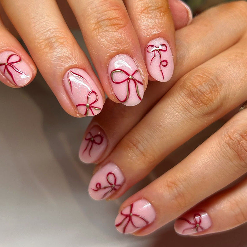 Whimsical Bow Embellished Press-On Nails Kalsten