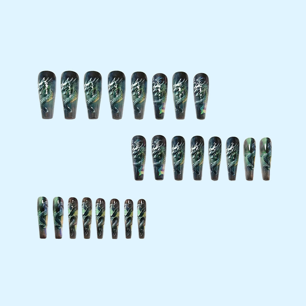 Artificial nails with 3D dragon design Kalsten