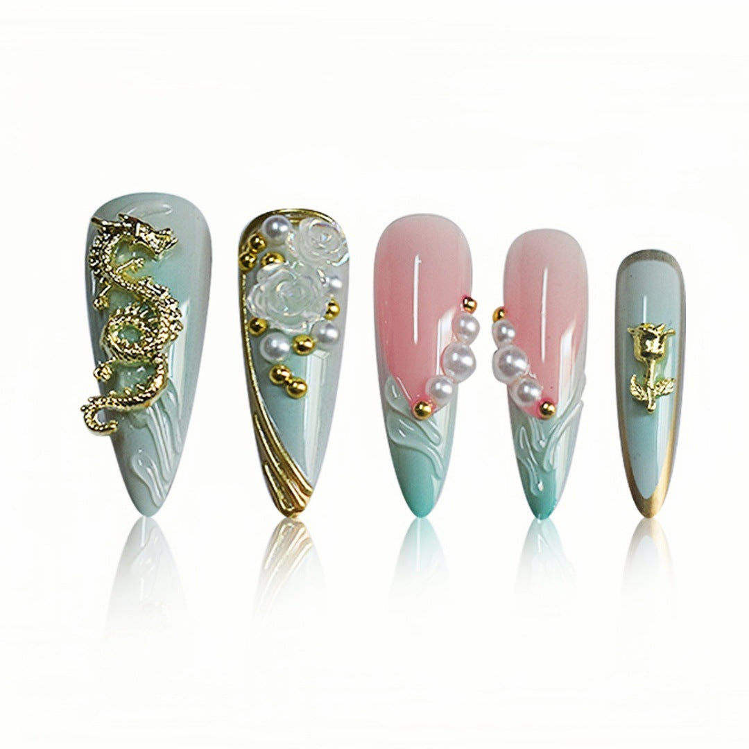 Decorative Stiletto Press-On Nail Art Extensions Kalsten