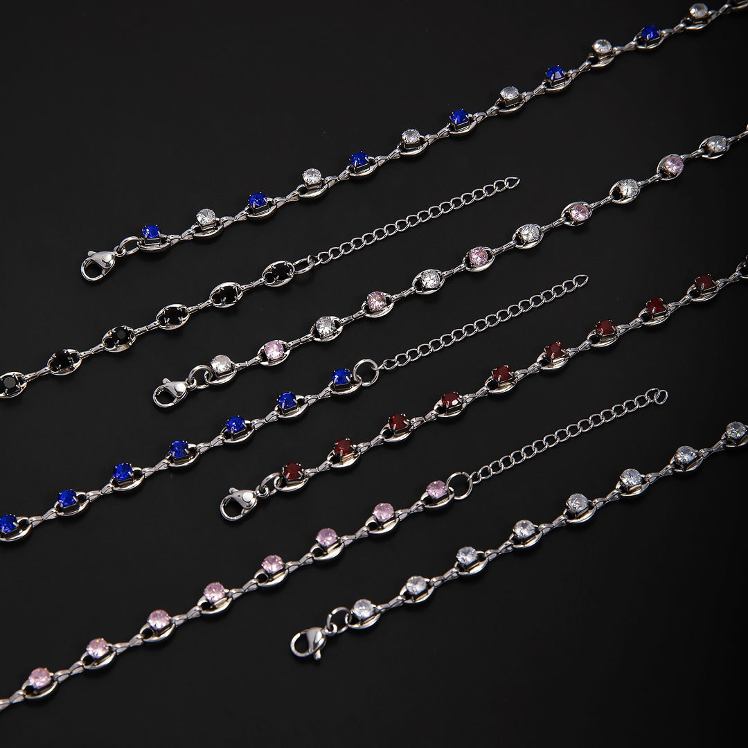 Elegant Gemstone Accent Link Bracelet Kalsten
