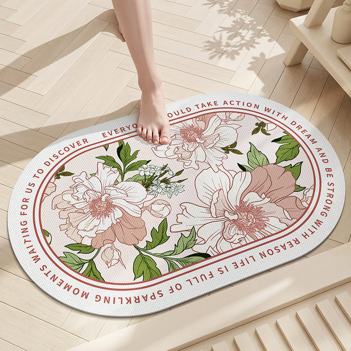 Floral Mosaic Bathroom Mat Kalsten