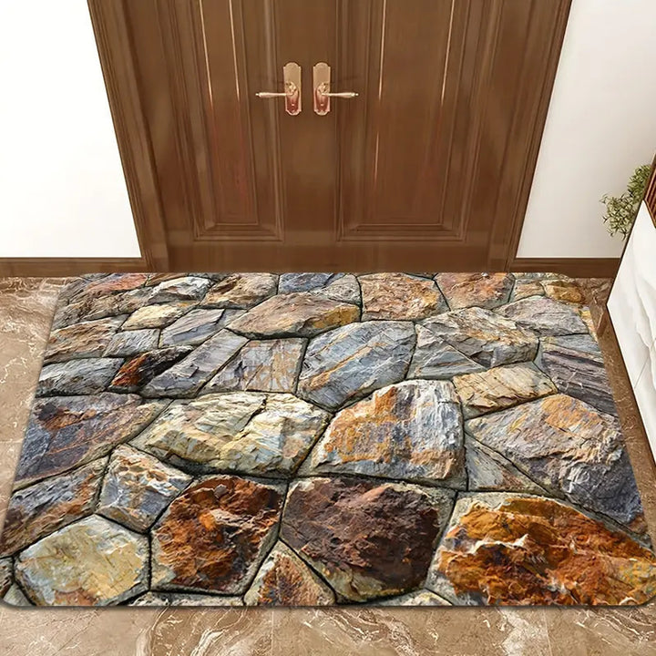 3D Brick Pattern Optical Illusion Bath Mat Kalsten