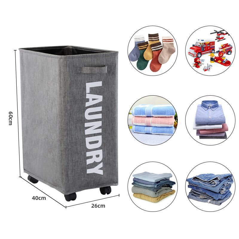 Practical laundry container with wheels Kalsten