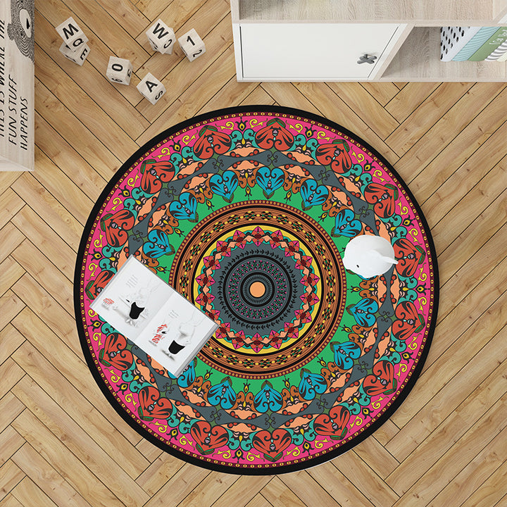 Mandala Print Round Area Rug Kalsten