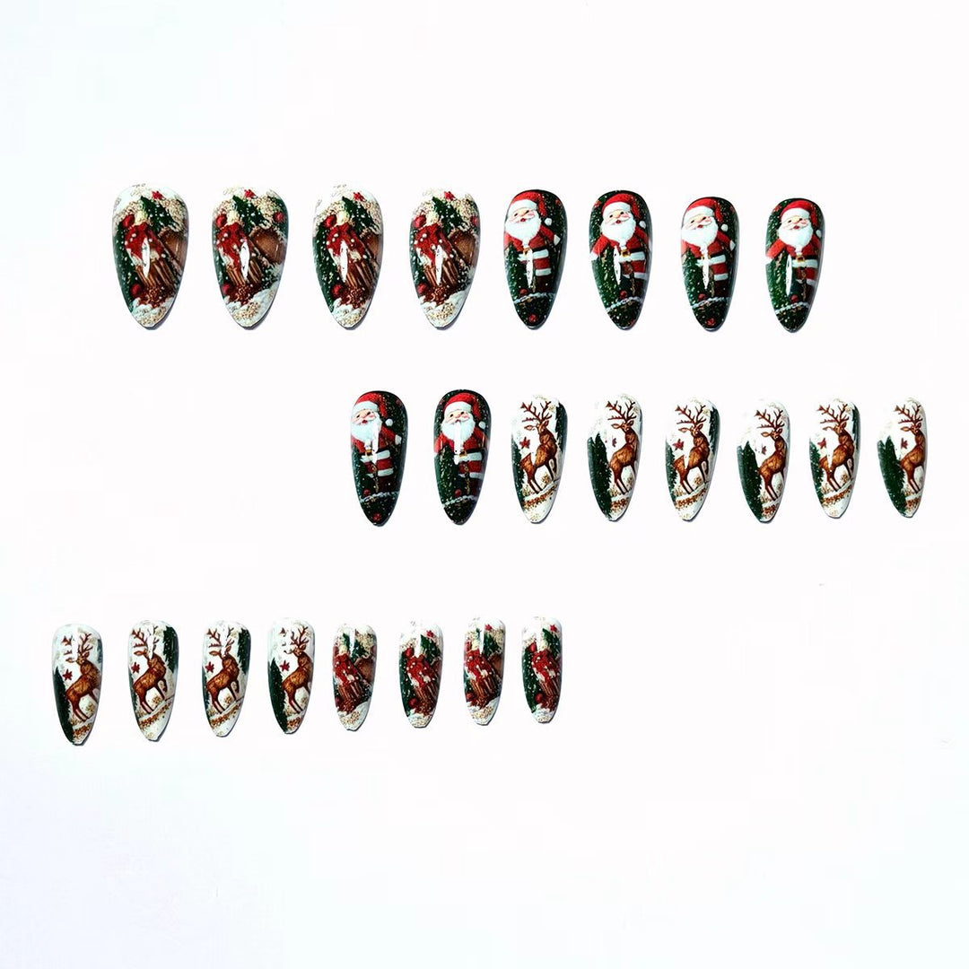 Festive Reindeer and Santa Nail Art Kalsten